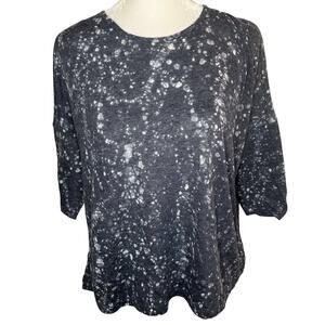 Jack Rogers Galaxy Blue Pattern Soft Space Modern Tie Dye Cotton T-Shirt XS